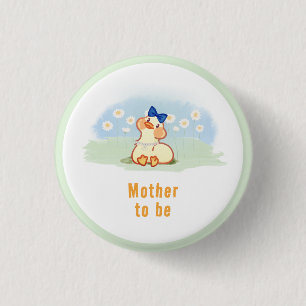 Moeder Wordt Gekke Gans Daisy Bloem Baby Shower Ronde Button 3,2 Cm