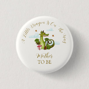 Moeder Wordt Mythische Kleine Draak Baby Shower Ronde Button 3,2 Cm