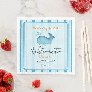 Moeder Wordt Schattige Walvis Baby Shower Servet
