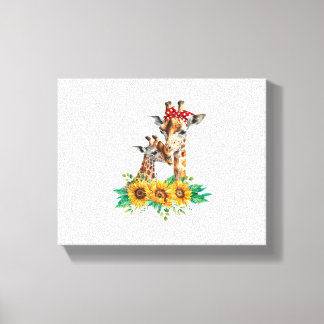Moeder Zonnebloem Safari Afrika Dieren Kinderen Sc Canvas Afdruk