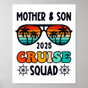 Moeder Zoon Cruise 2025 Vakantie Matching Familie Poster