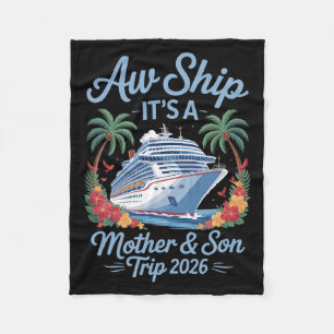 Moeder Zoon Cruise 2026 Vakantie Matching Familie Fleece Deken