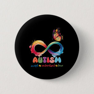 Moeder zoon familie accepteert autistische Kinder  Ronde Button 5,7 Cm