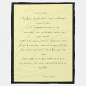 Moeder/zoon liefdesbericht fleece blanket (Voorkant)