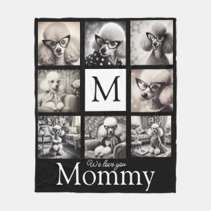 Moeder Zwart en Wit 8 Foto Collage Fleece Deken