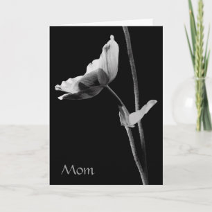 Moeder Zwart en Wit Bloem Kaart