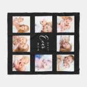 Moeder zwart fotocollage fleece deken (Voorkant (Horizontaal))