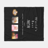 Moeder zwart fotocollage fleece deken (Voorkant (Horizontaal))