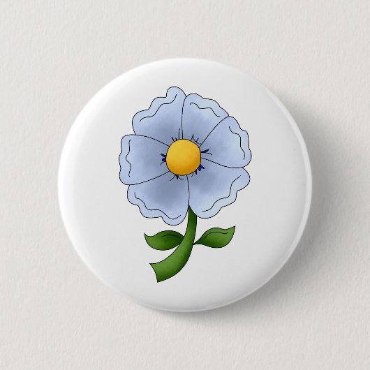 Moederbloemen ・ Blauwe Bloem Ronde Button 5,7 Cm (Voorkant)