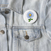 Moederbloemen ・ Blauwe Bloem Ronde Button 5,7 Cm (In situ)