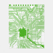 Moederbord Computer Circuit Fleece Throw-Green 2 (Voorkant)