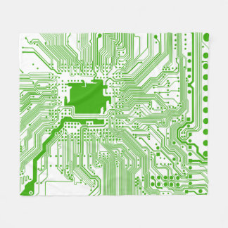 Moederbord Computer Circuit Fleece Throw-Green 2 Deken
