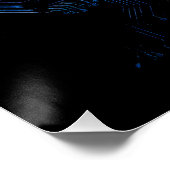 Moederbord Microchip Zwart IT Computer Achtergrond Perfect Poster (Hoek)