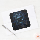 Moederbord Microchip Zwart IT Computer Achtergrond Vierkante Sticker (Envelop)