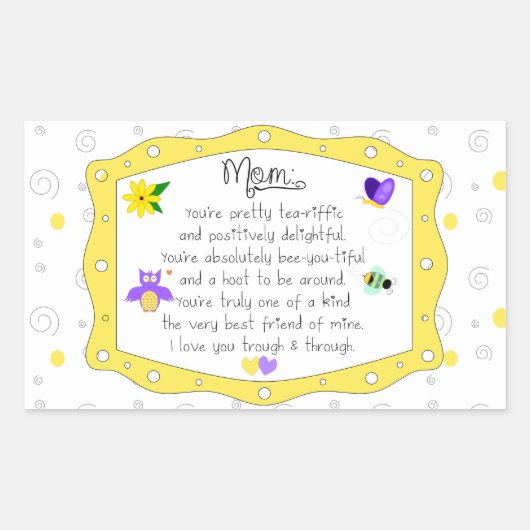 Moederdag 2017 rechthoekige sticker (Voorkant)