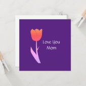 Moederdag 2022 Aangepaste Tekst Mooie Paarse Bloem Kaart (Voorkant / Achterkant in situ)