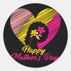 Moederdag 2024 voor vrouwen mam oma liefde ronde sticker