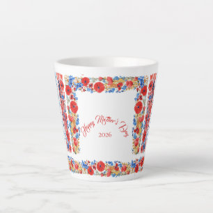 Moederdag 2026 Kwaststreken Wilde Bloemen Latte Mok
