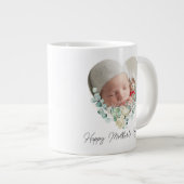 Moederdag 2 Foto Bloemhart Extra Grote Beker (Voorkant rechts)