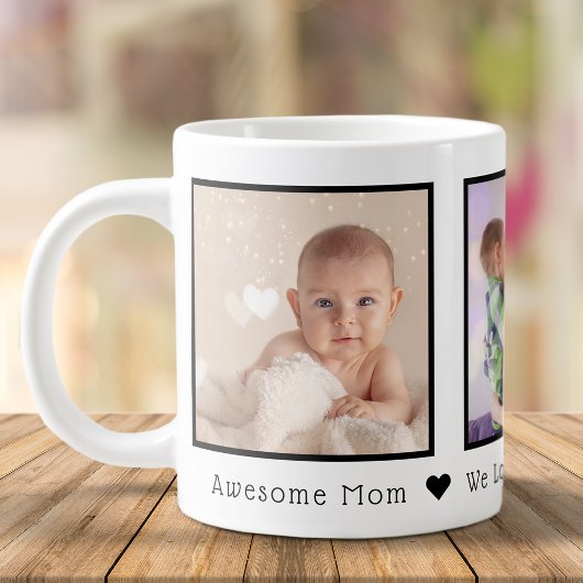 Moederdag 3 Foto's op maat Extra Grote Beker