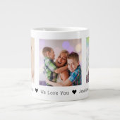 Moederdag 3 Foto's persoonlijke Giant Coffee Mu Extra Grote Beker (Voorkant)