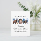 Moederdag Aangepast 3 Foto Collage Feestdagenkaart (Staand voorkant)