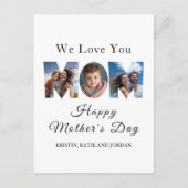 Moederdag Aangepaste 3 Foto Collage Feestdagenkaart (Voorkant)