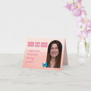 Moederdag Aangepaste foto en woorden roze Kaart