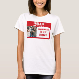 Moederdag   Aangepaste foto-label Beste mam ooit T-shirt