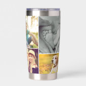 Moederdag Aangepaste fotocollage gepersonaliseerd Geïsoleerde Drinkbeker (Achterkant)