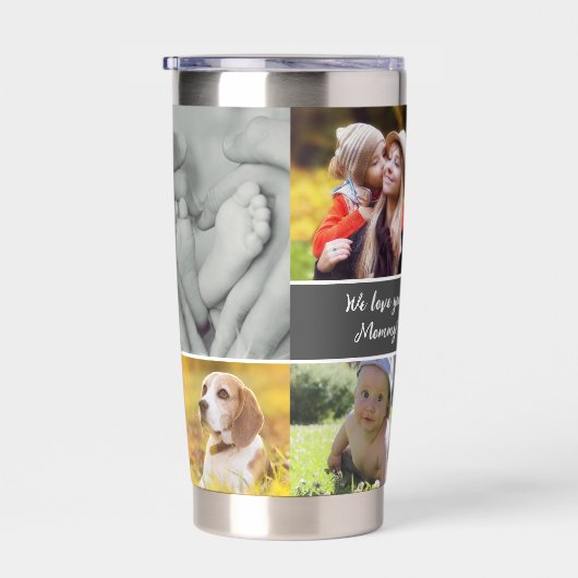 Moederdag Aangepaste fotocollage gepersonaliseerd Geïsoleerde Drinkbeker (Rechts)