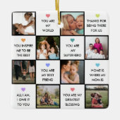 Moederdag Aangepaste fotocollage met mam-offertes Keramisch Ornament (Voorkant)