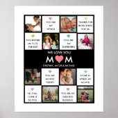 Moederdag Aangepaste fotocollage met mam-offertes Poster (Voorkant)