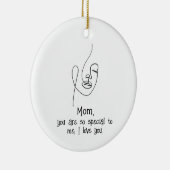 Moederdag, aangepaste prijsopgave aandenken keramisch ornament (Rechts)