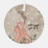 Moederdag aanstaande Tan Glas Ornament (Achterkant)