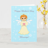 Moederdag Angel Blessings Card Kaart (Gele Bloem)