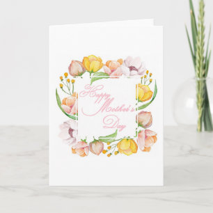 Moederdag aquarel bloem kaart