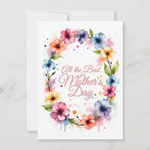 Moederdag Aquarel Bloemenkrans