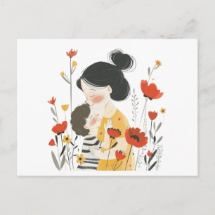 Moederdag Aziatisch Japans Thema Zoon Cadeau Voor Briefkaart