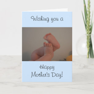 Moederdag Baby Blauw Rattle PHOTO Kaart