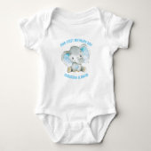 Moederdag Baby Boy Blue Elephant Oerwoud Romper (Voorkant)