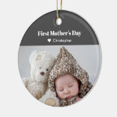 Moederdag Baby kerstfeestdag Keramisch Ornament (Links)