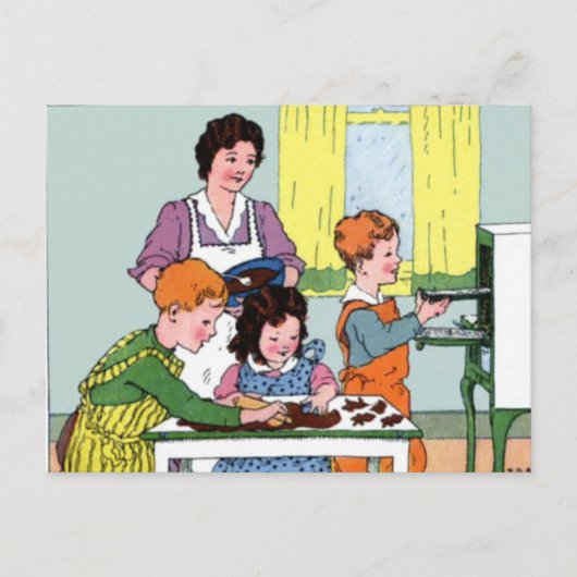 Moederdag bakken met mama briefkaart (Voorkant)