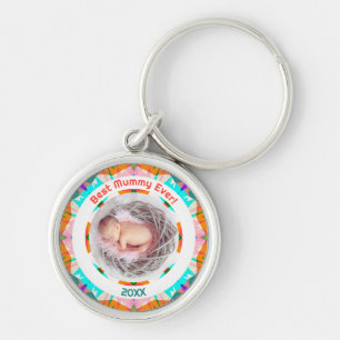 Moederdag Beste mama-kind-meisje Fotocadeau Sleutelhanger