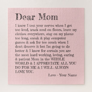 Moederdag Beste mama Letter Pink Typografie Legpuzzel