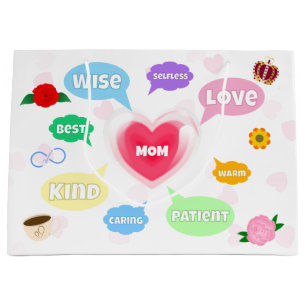 Moederdag Beste Mama Woord Wolken Koningin Kroonli Groot Cadeauzakje