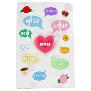 Moederdag Beste Mama Woord Wolken Koningin Kroonli Medium Cadeauzakje