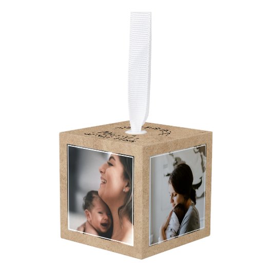 Moederdag Beste Moeder Fotoherinneringen Kubus Ornament (Voorkant hoekig)