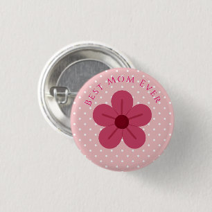 Moederdag, Beste Moeder Ooit, Elegant, Eenvoudig, Ronde Button 3,2 Cm