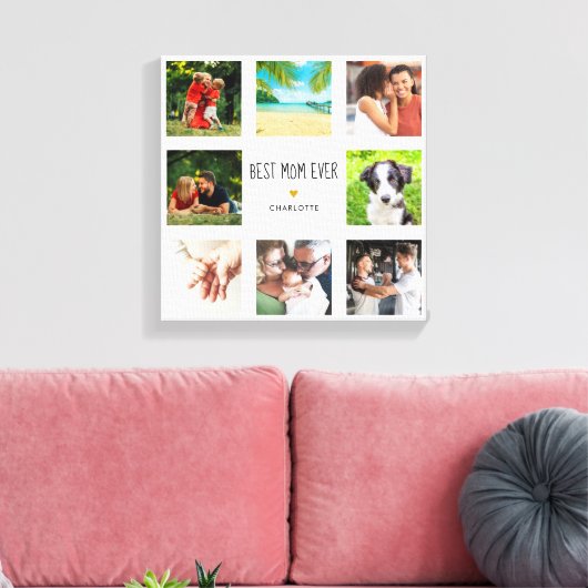 Moederdag Beste Moeder Ooit Foto Collage Gouden Ha Canvas Afdruk (Insitu (Woonkamer))